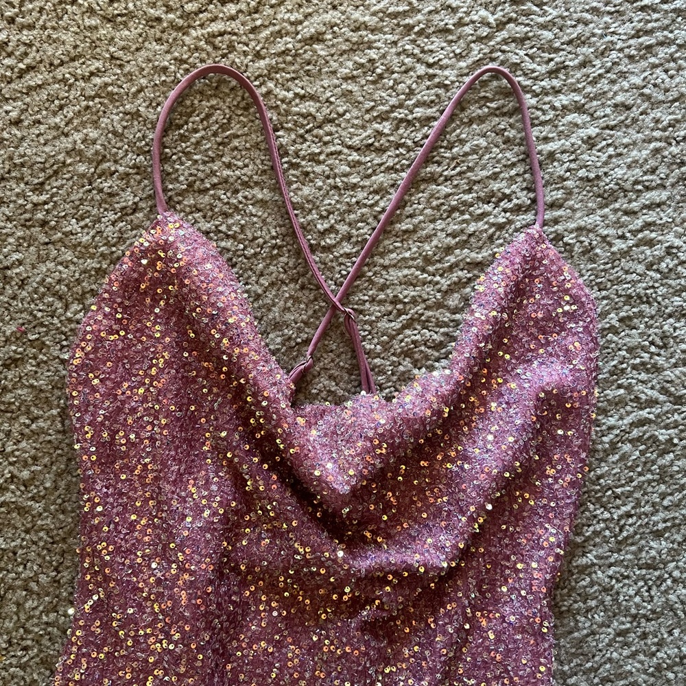 Pink Sequined Mini Dress💖 - Picture 5 of 11